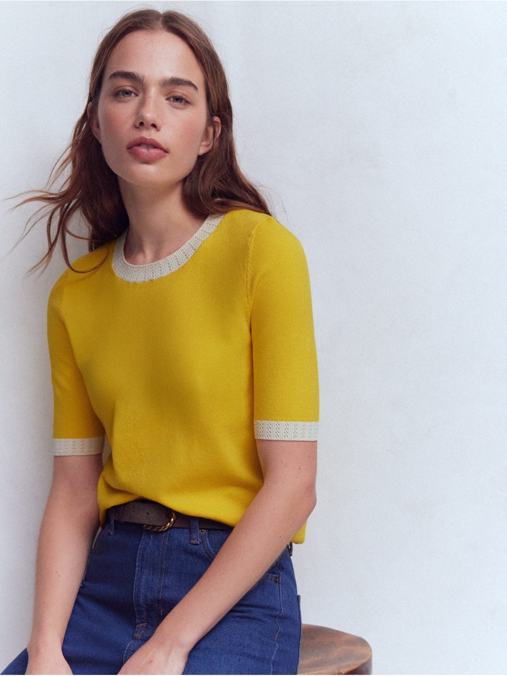 Boden NWT Emilia Cotton Crew T-shirt Pineapple XL sold out